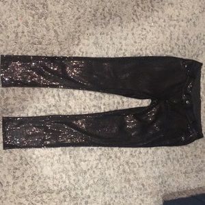 Black sequin pants